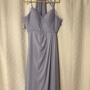 Mori Lee Lavender Spaghetti-Strap Prom Dress